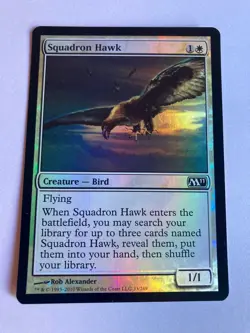 1X FOIL Squadron Hawk MTG Magic CORESET 2011 M11 33/225 - Image 1
