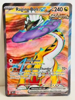 Raging Bolt ex Ultra Rare 196/162 Temporal Forces Pokemon Full Art - Image 1
