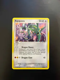 Rayquaza Ex Emerald 9/106 Holo Rare Pokemon Card Vintage Delta Species Era DMG - Image 1