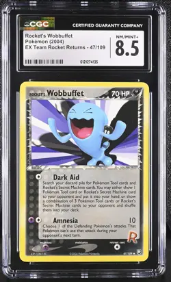 CGC 8.5 Rocket's Wobbuffet 2004 EX Team Rocket Returns 47/109 Pokemon Card - Image 1