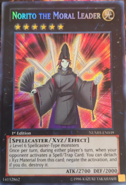 Norito the Moral Leader - NUMH-EN039 1st Edition Secret Rare YuGiOh TCG Card - Image 1