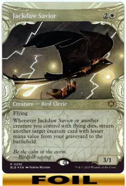 Jackdaw Savior - FOIL SHOWCASE #296 - Bloomburrow - NM MTG - Image 1