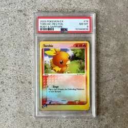 PSA 8 TORCHIC #74 reverse foil - EX Ruby & Sapphire 2003 Pokemon Card! - Image 1