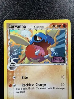 Carvanha (Delta Species) 61/110 Holon Phantoms Reverse Holo Stamped Pokemon LP - Image 2