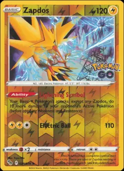 Pokemon - Zapdos #029/078 - Pokemon GO Reverse Holo - Image 1