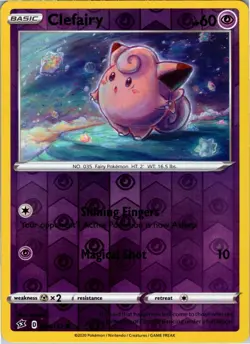 Clefairy 074/192 Common Rebel Clash Pokemon Reverse Holo NM - Image 1