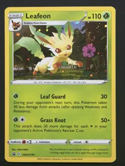 SWIRL 🌀💫 Leafeon SWSH191 Cosmos Holo Black Star Promo Pokemon NM - Image 1