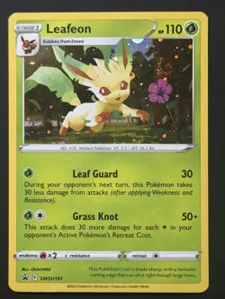 SWIRL 🌀💫 Leafeon SWSH191 Cosmos Holo Black Star Promo Pokemon NM - Image 2