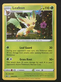 SWIRL 🌀💫 Leafeon SWSH191 Cosmos Holo Black Star Promo Pokemon NM - Image 3