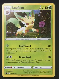 SWIRL 🌀💫 Leafeon SWSH191 Cosmos Holo Black Star Promo Pokemon NM - Image 4