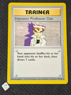 Impostor Professor Oak 73/102 - Shadowless Base Set Rare Trainer Pokemon TCG NM - Image 1