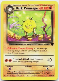 Dark Primeape 43/82 Uncommon Team Rocket Pokemon Unlimited Lightly Played - Image 1