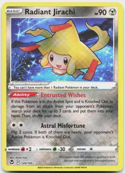 Radiant Jirachi 120/195 Radiant Rare Silver Tempest Pokemon Near Mint - Image 1
