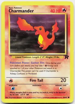 Charmander 50/82 Common Team Rocket Pokemon Unlimited Lightly Played - Image 1