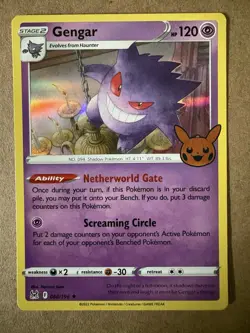 Pokemon TCG GENGAR Trick or Trade 2023 HOLO 066/196 Halloween Stamp - Image 1