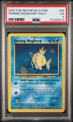 2001 POKEMON NEO REVELATION #66 SHINING MAGIKARP-HOLO PSA 5 - Image 1