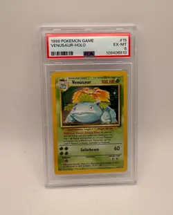 1999 POKEMON BASE SET UNLIMITED #15 VENUSAUR-HOLO PSA 6 - Image 1
