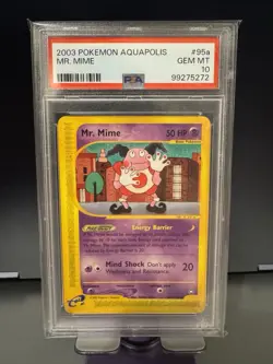 Pokemon TCG Mr. Mime Aquapolis 095A/147 PSA 10 Gem Mint Regular English 2003 - Image 1