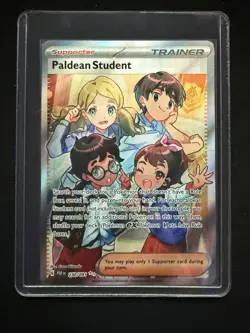 Paldean Student 230/091 Full Art Trainer Paldean Fates Pokemon TCG Holo NM - Image 5