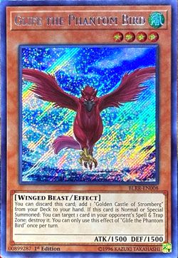 Glife The Phantom Bird - BLRR-EN008 Secret Rare 1st Edition YuGiOh TCG Card - Image 1