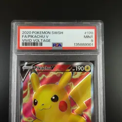 PSA 9 Pikachu V 170/185 Pokemon Vivid Voltage Holo Graded Card - Image 2