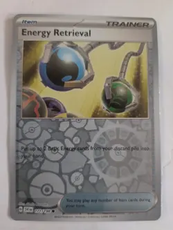 Energy Retrieval 082 2025 Pokemon S&V White Flare Poke Ball Holo Card NM+ - Image 1