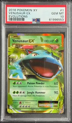 Pokemon Card Venusaur EX 1/108 PSA 10 Evolutions - Image 1