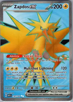 Zapdos ex 192/165 SV: Scarlet & Violet 151 - Pokemon Card - NM - Image 1