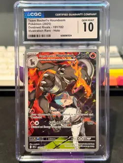CGC 10 Team Rocket's Houndoom 191/182 Destined Rivals Pokemon TCG - Image 1