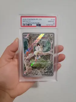 Meowth 106/094 Illustration Rare 2025 Pokemon Phantasmal Flames PSA 10 Gem Mint - Image 1