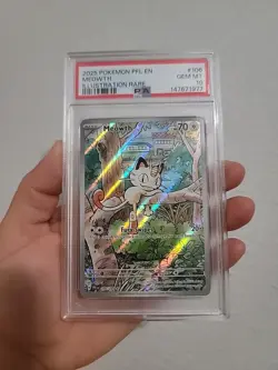 Meowth 106/094 Illustration Rare 2025 Pokemon Phantasmal Flames PSA 10 Gem Mint - Image 2