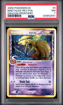 2006 POKEMON EX DRAGON FRONTIERS #8 NINETALES-REVERSE FOIL PSA 7 - Image 1