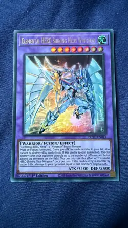 Yu-Gi-Oh! Elemental Hero Shining Neos Wingman POTE-EN041 Ultra Rare Mint 1st Ed - Image 1