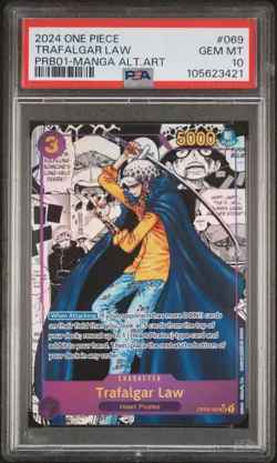 2024 ONE PIECE PRB01-PREM BOOSTER -ONE PIECE CARD THE BEST- TRAFALGAR LAW PSA 10 - Image 1