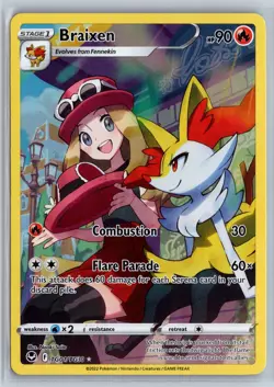 Braixen Pokemon TCG Silver Tempest Ultra Rare TG01/TG30 Pokemon NM Foil - Image 1