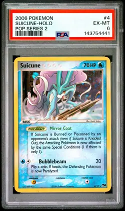 2006 POKEMON POP SERIES 2 #4 SUICUNE-HOLO PSA 6 - Image 1