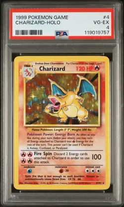 1999 POKEMON GAME #4 CHARIZARD-HOLO PSA 4 - Image 1