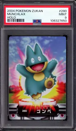2004 Pokemon Zukan Munchlax Holo #280 PSA 9 MINT - Image 1