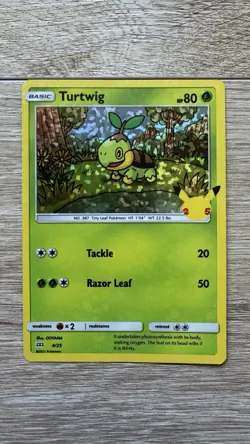Pokemon Turtwig 4/25 - McDonald's 25th Anniversary Promo Holo Card NM - Image 1