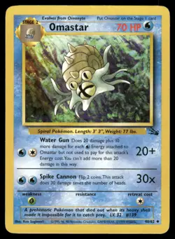 OMASTAR 40/62 UNCOMMON FOSSIL POKEMON MP - Image 2