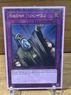 Solemn Judgement RA02-EN075 Quarter Century Secret Rare 1ST ED NM Yugioh - Image 1
