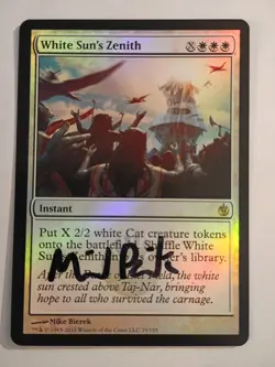 Magic The Gathering - 1x Signed Foil White Sun's Zenith (mtg) Mirrodin Besieged - Image 1