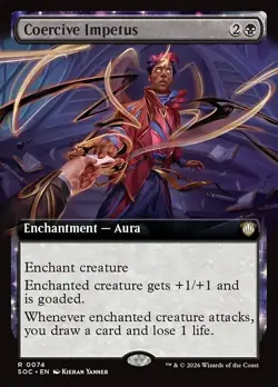 Coercive Impetus x1 Extended Art Secrets of Strixhaven SOC NM MTG - Image 1