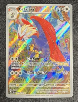 Pokemon Braviary IR Holo Card 214/191 Sv08: Surging Sparks - Image 1