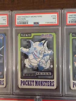 Lot of 1997 Pocket Monsters Carddass PSA NM EX Vintage Mr Mime Hitmonchan - Image 3
