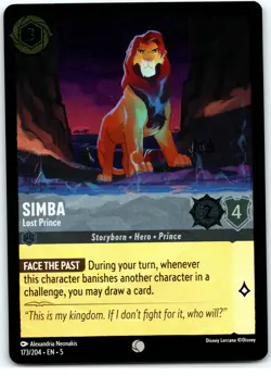 #173 Simba - Lost Prince - Common COLD FOIL Disney Lorcana Shimmering Skies - Image 1