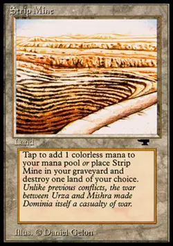 MTG Strip Mine (Even Horizon), Antiquities, Moderately Played, English - Image 1