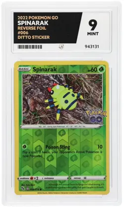 Spinarak Reverse Foil Holo Ditto Sticker #006/078 2022 Pokemon GO Set ACE 9 Mint - Image 1