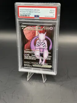 2025 Pokemon Destined Rivals Team Rockets Mewtwo Ex Ultra Rare 213/182 PSA 9 - Image 2