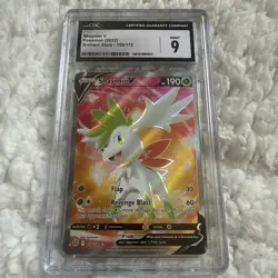 CGC 9 MINT SHAYMIN V Full Art Brilliant Stars Pokemon TCG 152/172 SWSH 2022 - Image 1
